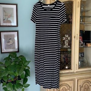Striped maxi midi dress
